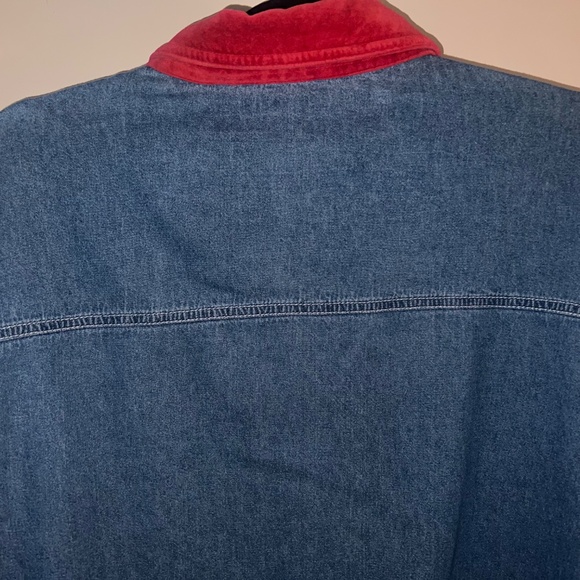 Nutcracker Y2K Corduroy Collar Denim Embroidered Button Down Christmas Santa - Picture 7 of 13